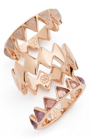 Women's Tory Burch 'puzzle' Stone Rings (set Of 3)