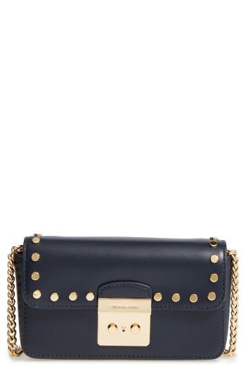 Michael Michael Kors Sloan Editor Leather Wallet On A Chain - Blue