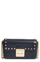 Michael Michael Kors Sloan Editor Leather Wallet On A Chain - Blue