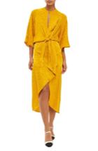 Women's Topshop Knot Front Midi Dress Us (fits Like 6-8) - Yellow