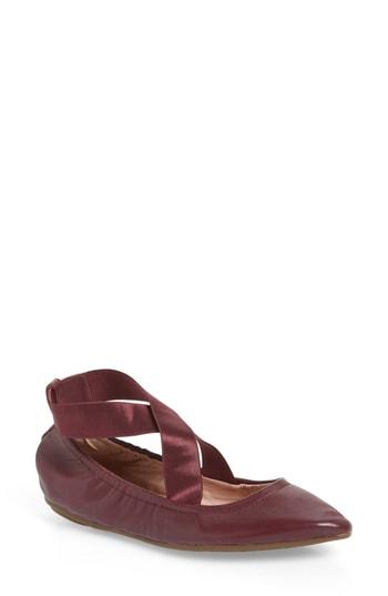 Women's Taryn Rose Edina Strappy Ballet Flat M - Burgundy