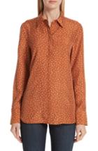 Women's Lafayette 148 New York Scottie Brilliant Boxes Shirt - Orange