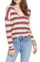 Women's Bp. Stripe Thermal Stitch Sweater, Size - Pink