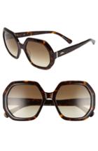 Women's Longchamp Heritage 55mm Gradient Lens Geometric Sunglasses - Havana