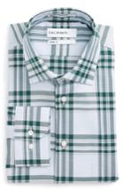 Men's Calibrate Trim Fit Plaid Non-iron Stretch Dress Shirt .5 32/33 - Grey
