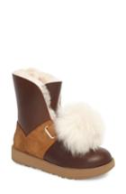Women's Ugg Isley Genuine Shearling Pompom Waterproof Boot M - Brown