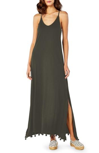 Women's Michael Stars Fringe Trim Maxi Dress - Green