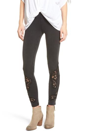 Women's Bp. Lace Inset Leggings, Size - Black