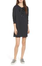 Women's Socialite Lace-up Sweatshirt Dress - Grey