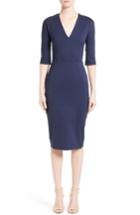 Women's Victoria Beckham Cotton Blend Sheath Dress Us / 6 Uk - Blue