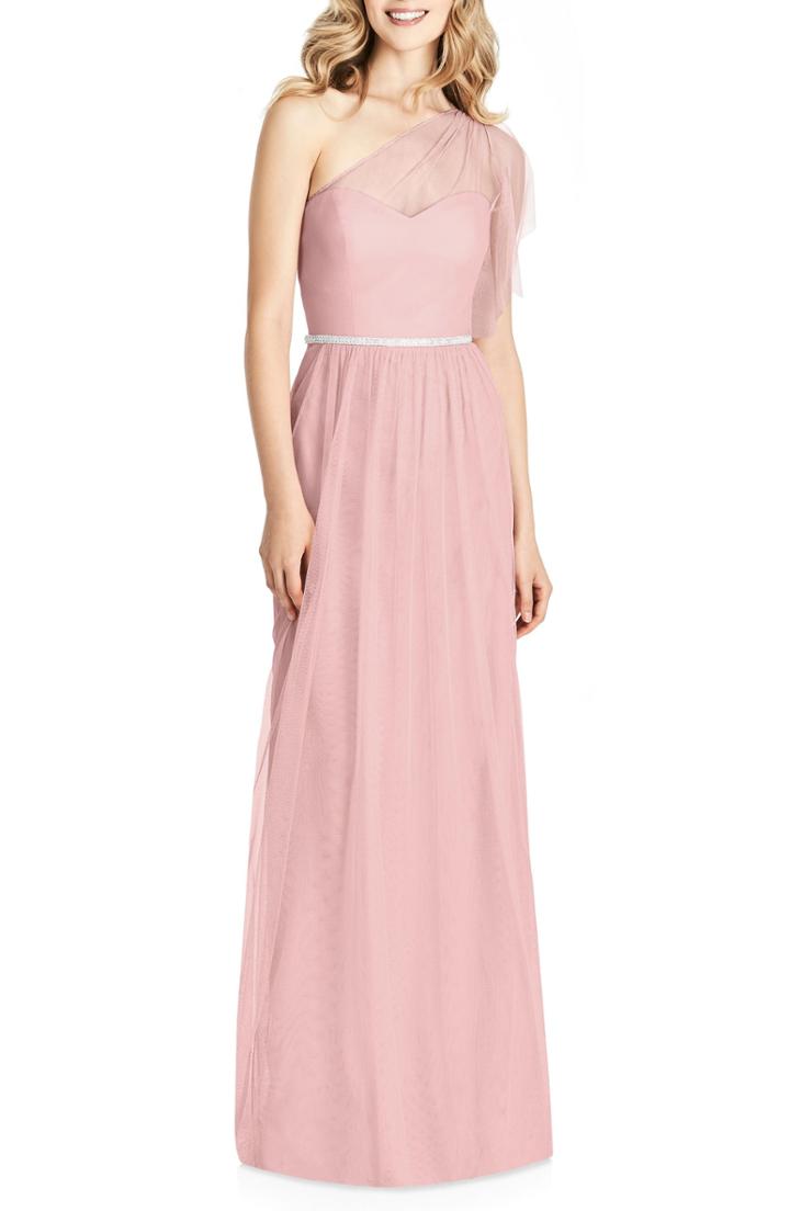 Women's Jenny Packham One-shoulder Tulle Gown