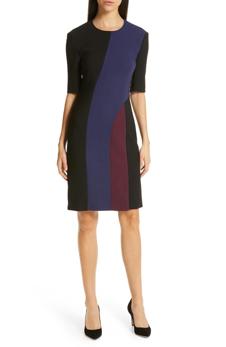 Women's Boss Colorblock Sheath Dress - Black