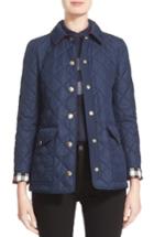 Women's Burberry Westbridge Quilted Jacket, Size - Blue