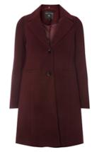 Women's Dorothy Perkins Single Breasted Coat Us / 6 Uk - Red