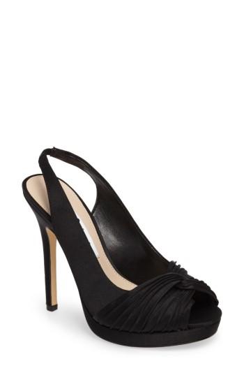 Women's Nina Felyce Peep Toe Slingback Pump .5 M - Black
