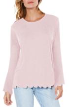 Women's Michael Stars Scallop Trim Jersey Tee, Size - Pink