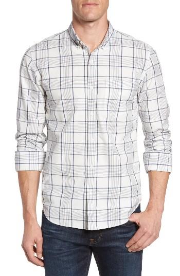 Men's Bonobos Slim Fit Washed Plaid Sport Shirt - White