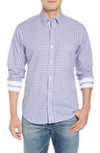 Men's Tailorbyrd Beck Regular Fit Windowpane Sport Shirt - Blue