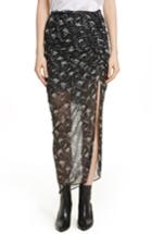 Women's Veronica Beard Mae Metallic Stripe Silk Midi Skirt - Green