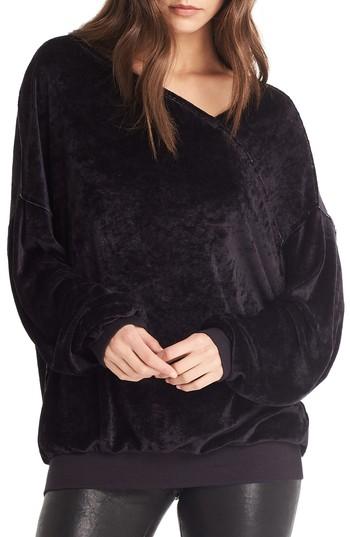 Women's Michael Stars Asymmetrical Neck Velvet Pullover