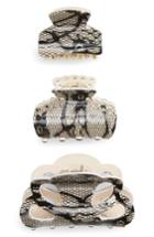 Tasha Lacey Set Of 3 Jaw Clips, Size - Black