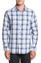 Men's Tommy Bahama Aladdin Standard Fit Plaid Sport Shirt, Size - Blue