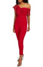 Women's Missguided Frill Lace Bodice Jumpsuit Us / 6 Uk - Red