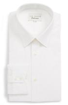 Men's Ted Baker London Mixx Trim Fit Check Dress Shirt - 32/33 - White