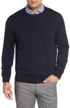 Men's Peter Millar Crown Soft Merino Wool & Silk Crewneck Sweater, Size - Blue