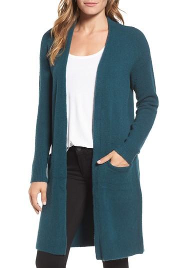 Women's Halogen Open Front Cardigan, Size - Blue/green