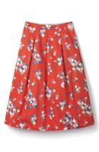 Women's Boden Lola Floral Flared Skirt - Red