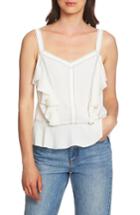 Women's 1.state Ruffle Contrast Stitch Camisole - White