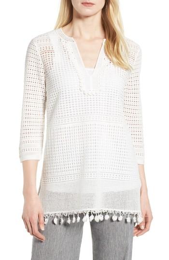 Women's Nic+zoe Right On Track Tunic Sweater - White