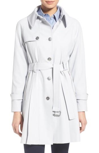 Women's Trina Turk 'lilian' Pleated Single Breasted Trench Coat