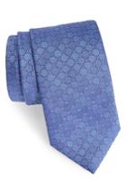 Men's David Donahue Geometric Silk Tie, Size X-long - Blue