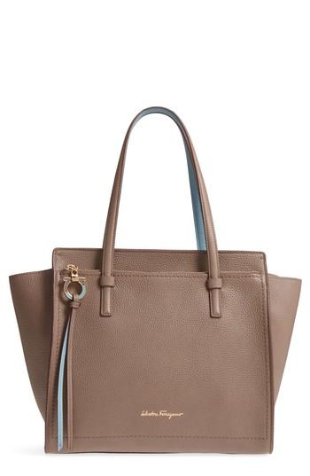 Salvatore Ferragamo Large Leather Tote - Beige