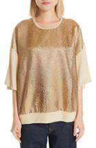 Women's Dries Van Noten Metallic Front Knit Tee