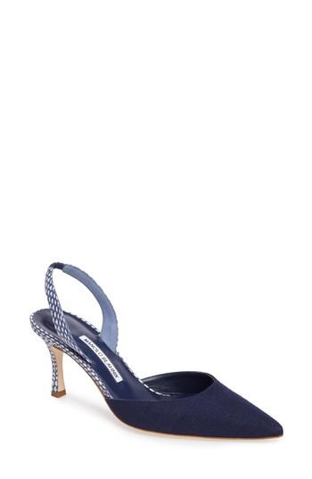 Women's Manolo Blahnik Carolyne Slingback Pump Us / 36eu - Blue