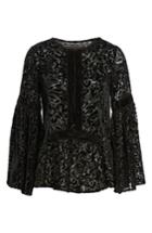 Women's Kas New York Velvet Burnout Bell Sleeve Peasant Top