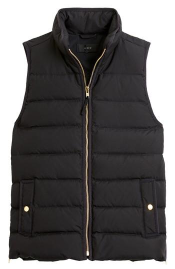 Women's J.crew Anthem Down & Feather Fill Puffer Vest, Size - Black