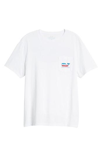 Men's Vineyard Vines Whaley Usa Whale Fill Pocket T-shirt - White