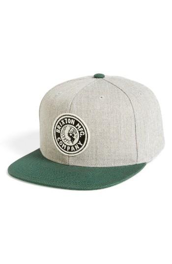 Men's Brixton Rival Snapback Baseball Cap - Grey