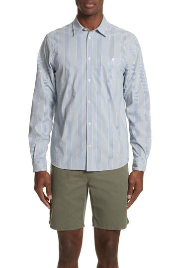 Men's Norse Projects Osvald Seersucker Shirt - Blue