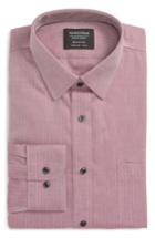 Men's Nordstrom Men's Shop Smartcare(tm) Trim Fit Herringbone Dress Shirt .5 - 32/33 - Burgundy