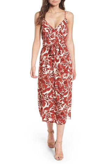 Women's Hinge Midi Wrap Dress, Size - Red