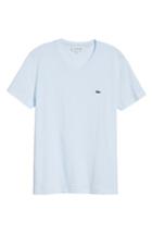 Men's Lacoste V-neck Cotton T-shirt (l) - Blue