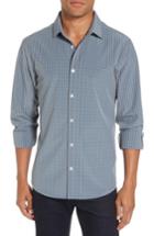 Men's Mizzen+main Knox Blue Smoke & Grey Gingham Sport Shirt - Blue