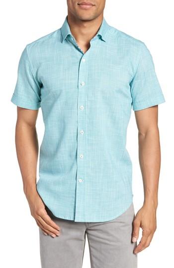 Men's Robert Graham Isia Tailored Fit Sport Shirt - Blue/green