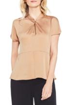 Women's Vince Camuto Twist Mock Neck Blouse - Brown