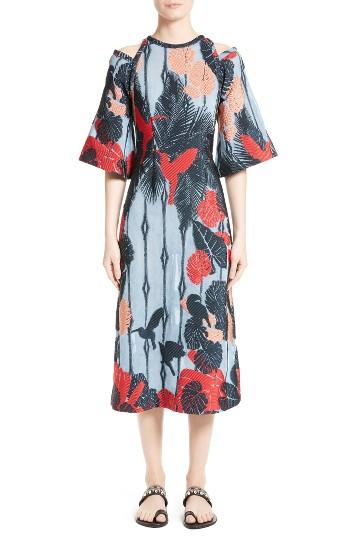 Women's Yigal Azrouel Jacquard Cold Shoulder Dress